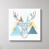 Geometric Deer Portret Canvas Afdruk (Voorkant)
