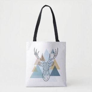 Geometric Deer Portret Draagtas