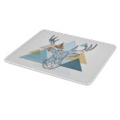 Geometric Deer Portret Snijplank (Hoek)