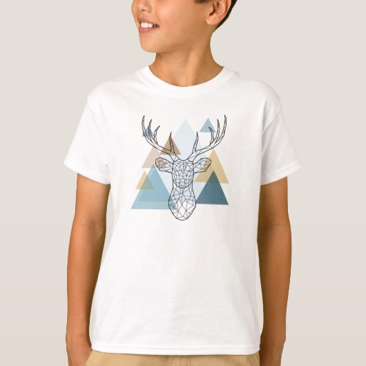 Geometric Deer Portret T-shirt (Voorkant)