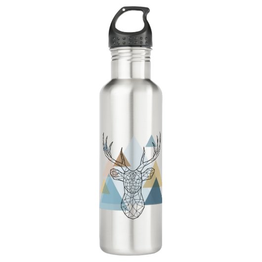 Geometric Deer Portret Waterfles (Voorkant)