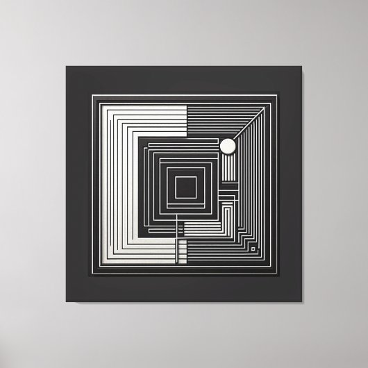 Geometric Depth Grid Canvas Afdruk (Voorkant)