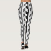 Geometric Design, gray, black, white, Leggings (Achterkant)