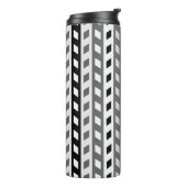 Geometric Design, gray, black, white, Thermosbeker (Gedraaid links)