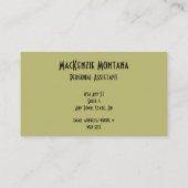 Geometric Design in Olive, Rust, Mustard Visitekaartje (Achterkant)