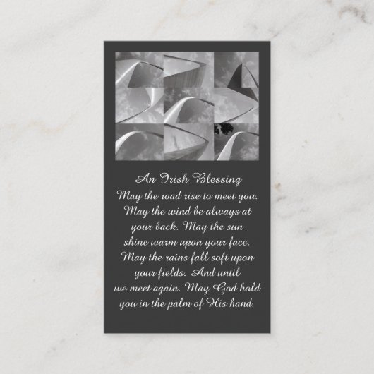 Geometric Design Irish Blessing White Gray  Visitekaartje (Voorkant)