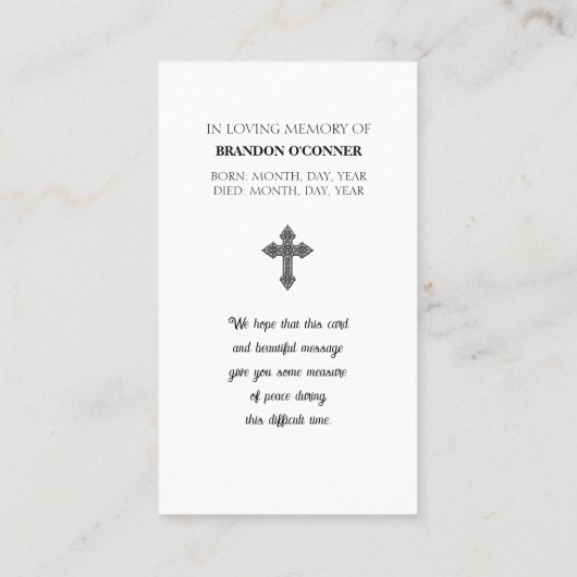 Geometric Design Serenity Prayer White and Gray Visitekaartje (Achterkant)