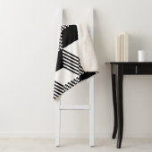 Geometric Diamond Black & White Sherpa Blanket Deken (In situ)