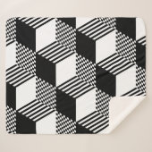 Geometric Diamond Black & White Sherpa Blanket Deken (Voorkant (horizontaal))