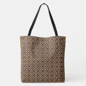 Geometric Diamond Navy Blue Gold Print Draagtas (Achterkant)