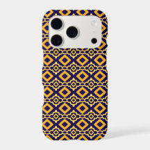 Geometric Diamond Navy Gold Print
