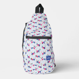 Geometric Dog Pattern Sling Bag