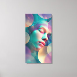 Geometric Dreams Abstract Sleeping Woman Canvas Ar Afdruk