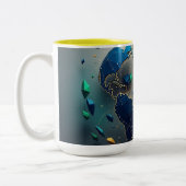 Geometric Earth Art, Abstract Global Network Mug (Gauche)