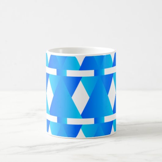 Geometric Elegance: The Blue Diamond Pattern Mug Koffiemok (Center)