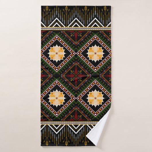 Geometric ethnic pattern seamless design (Serviette de bain)