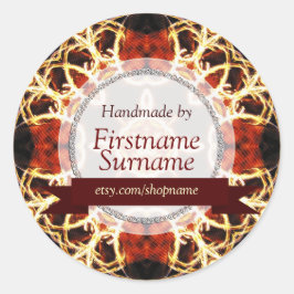 Geometric Fire Handmade by Label Sticker