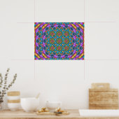 Geometric Floral Kaleidoscoop Poster (Keuken)