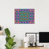 Geometric Floral Kaleidoscoop Poster (Thuiskantoor)