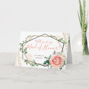 Geometric Floral Wil je mijn Maid of Honor Kaart z