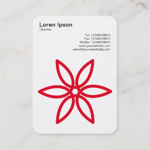 Geometric Flower 02 - Zwart op Wit Visitekaartje