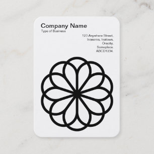 Geometric Flower 06 - Zwart op Wit Visitekaartje