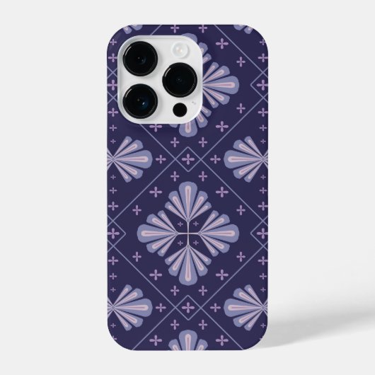 Geometric Flower Petals Abstract Repeat Pattern iPhone Hoesje (Achterkant)