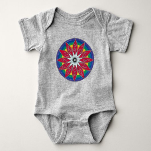 Geometric flower piñata mandala  romper (Voorkant)