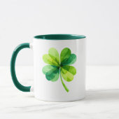 Geometric Four Leaf Clover St. Patrick's Day Mug (Gauche)