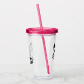 Geometric Fox Foxy Mama Script Acryl Drinkbeker (Links)