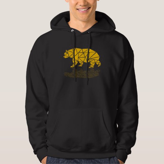 Geometric Fractal Pattern Shapes Bear Animal Hoodie (Voorkant)