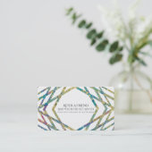 Geometric Glam Kleuren & Goud Chic Verwijs een Vri Aanbevelingskaartje (Staand voorkant)