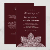 Geometric Glittering Metallic Luxury Wedding Invit Kaart (Voorkant / Achterkant)