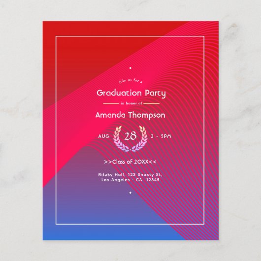 Geometric Glow Graduation Party Flyer (Voorkant)