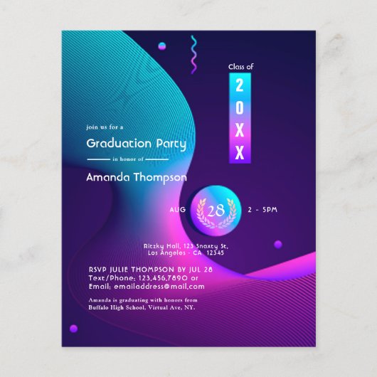 Geometric Glow Graduation Party Flyer (Voorkant)