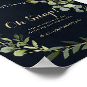 Geometric Gold Blue Green Wedding Oh Snap Sign Poster (Hoek)