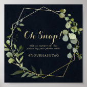 Geometric Gold Blue Green Wedding Oh Snap Sign Poster (Voorkant)