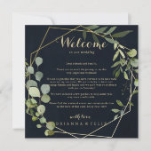 Geometric Gold Blue Green Wedding Welcome Letter (Voorkant)