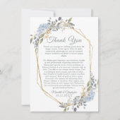 Geometric Gold Dusty Blue Florals Hartelijk dank (Voorkant)