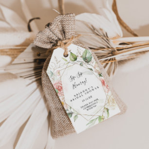 Geometric Gold Green Sip Sip Hooray Vrijgezellenfe Cadeaulabel