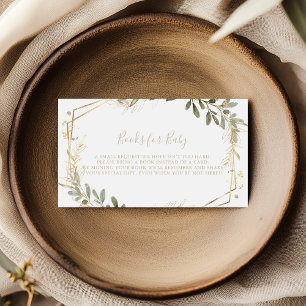Geometric Gold Greenery Baby shower Boekaanvraag Informatiekaartje