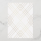 Geometric Gold Leaf Gatsby Calligraphy Wedding Folie Uitnodiging (Achterkant)