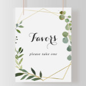 Geometric Gold Tropical Calligraphy Favors Sign Poster