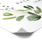 Geometric Gold Tropical Green Weduwen Welkomstbord Poster (Hoek)