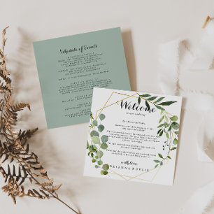 Geometric Gold Tropical Wedding Welcome Letter