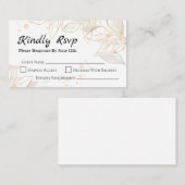 Geometric golden leaf Rural bruiloft RSVP-kaart Informatiekaartje (Voorkant / Achterkant)