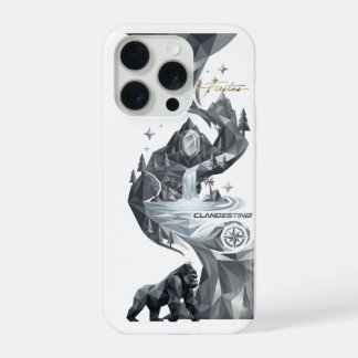 “Geometric Gorilla iPhone Case – Silver Jungle  15 Pro Hoesje