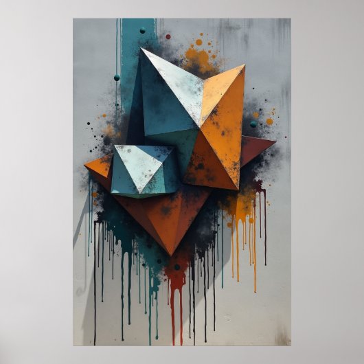 Geometric Graffiti Splash Poster (Voorkant)