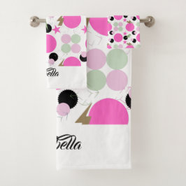 Geometric graphic power girl bad handdoek