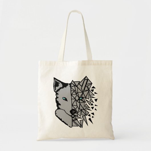 Geometric Gray Wolf Tote Bag (Voorkant)
